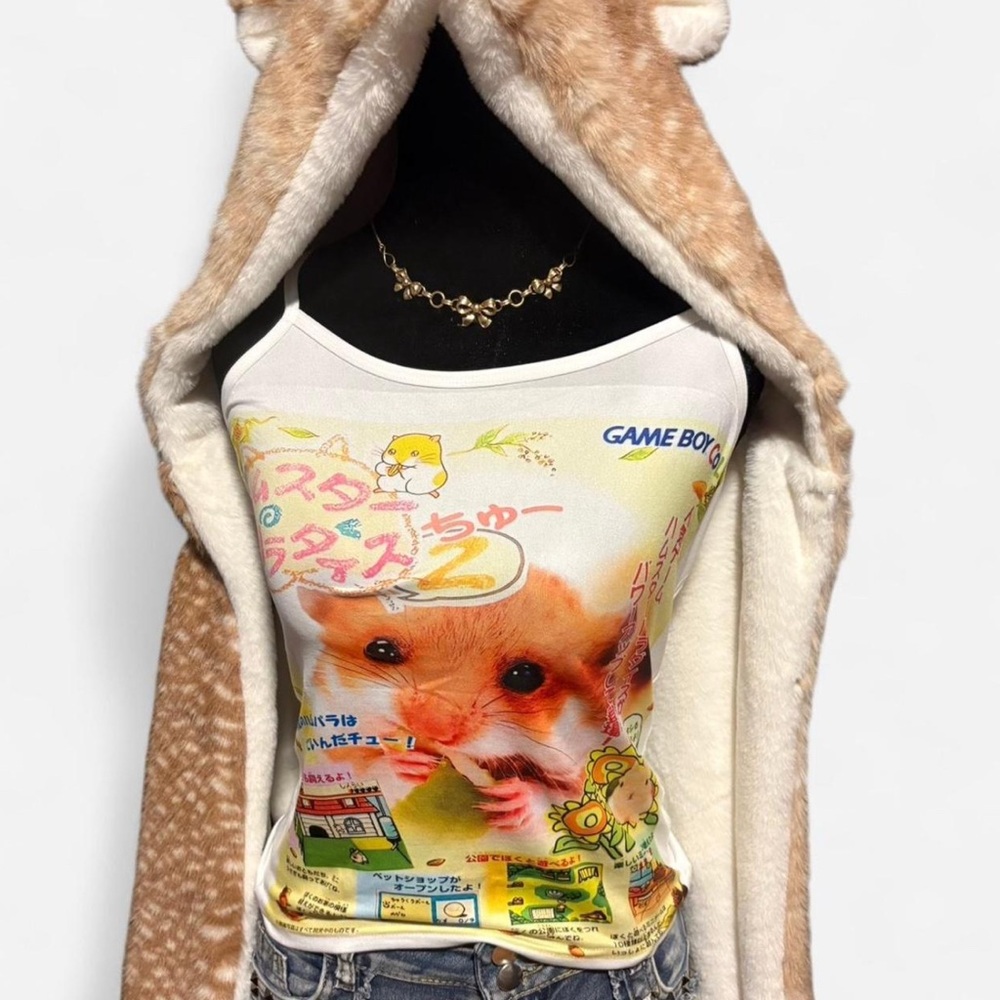 Graphic Tank Top with Hamster Print